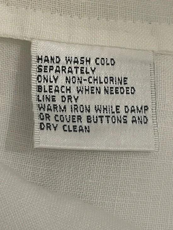 Talbots VTG 90s 100% Irish Linen White Button Down Shirt Womens 14 Utility Pocke - Picture 6 of 11